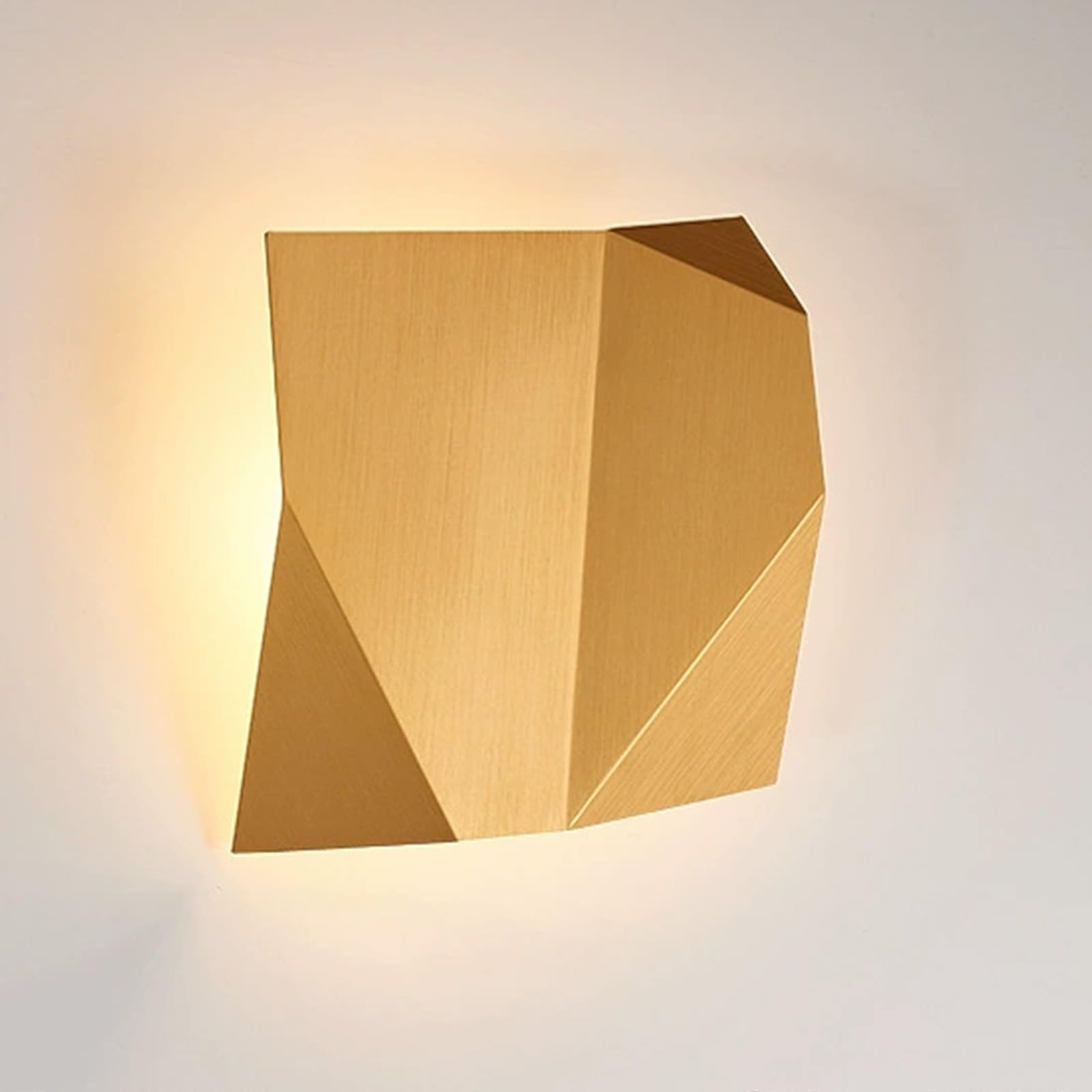 SXWNBIFH Geometry Wall Sconce, Metal Wall Light Fixtures Postmodern Square Wall Lamp Brushed Finish 7W LED Ambient Lighting for Living Room, Bedroom, Hallway, Restaurant, Office(Gold)