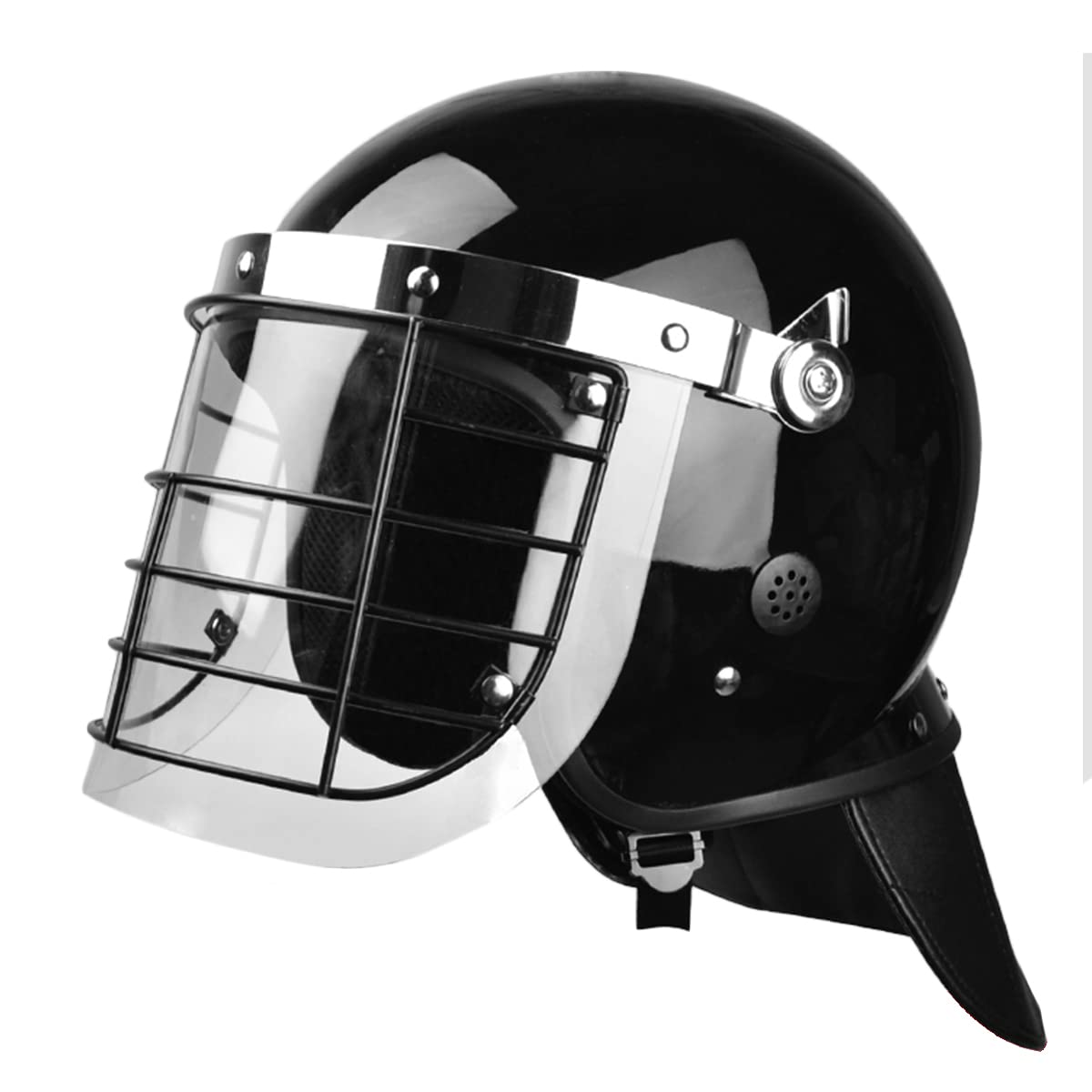 WLXW Casco Táctico Antidisturbios, Casco Especial Antidisturbios con Visera Transparente Máscara De Malla De Alambre De Acero, SWAT Protector Paintball Combate Cosplay