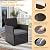 FHFO 4 Piece Outdoor Patio Furniture Sets, Wicker Sectional Conversation Sofa Set, Rattan Table and Chairs and Loveseat with Cushions for Outside Balcony Porch Backyard (Black-Grey)
