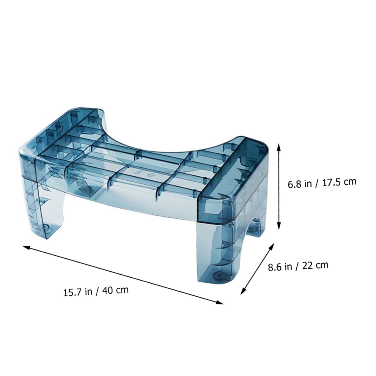 Taburete de Baño Antideslizante para Inodoro, Plástico Pet Azul