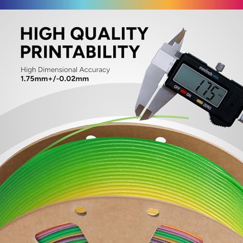 Image of OVERTURE PLA Filament 1.75mm PLA 3D Printer Filament, 1kg Cardboard Spool (2.2lbs), Dimensional Accuracy + /- 0.02mm, Fit Most FDM Printer (Christmas Prism)