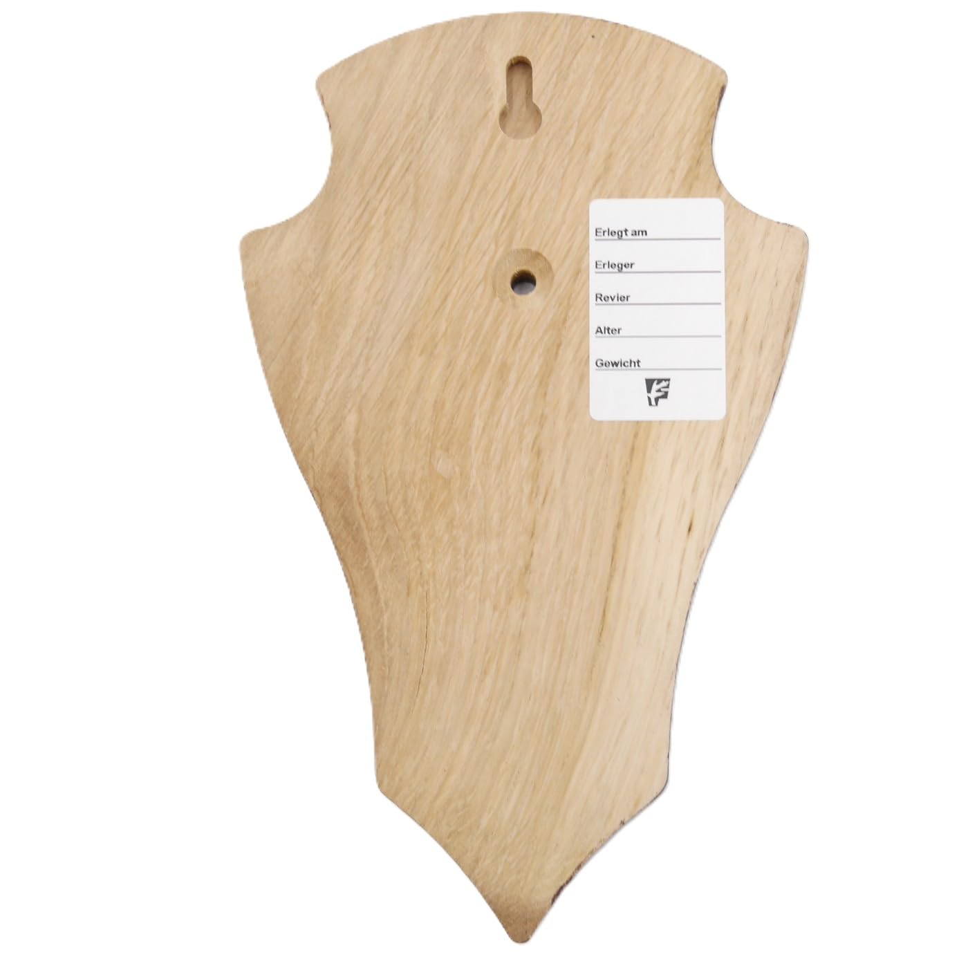 GTK - Geweihe & Trophäen KRUMHOLZ 5 Stück REH Trophäenschilder mit Spitze in Eiche Dunkel AF 19 cm x 11 cm