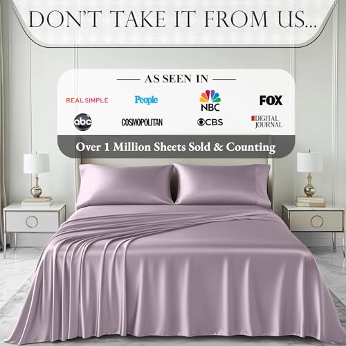 Image of DECOLURE Satin Sheets Twin Size | Softer Than Silk | Luxury 3 Pc Bed Set