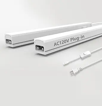 Under Cabinet Lighting Plug in, 16 Inch 2 Pcs, Linkable AC120V 3CCT 3000K/4000K/5000K Ultra Slim, LED Under Cabinet Lights for Counter Light, Kitchen, Shelf, Sink, Workshop, Desk, White