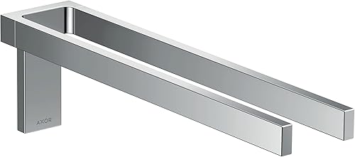 Miniatura 4 de AXOR Toallero rectangular universal con doble asa en cromo negro pulido, 42622330