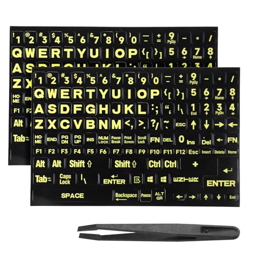 2 piezas calcomanías para teclado con letras grandes en inglés miniatura 1
