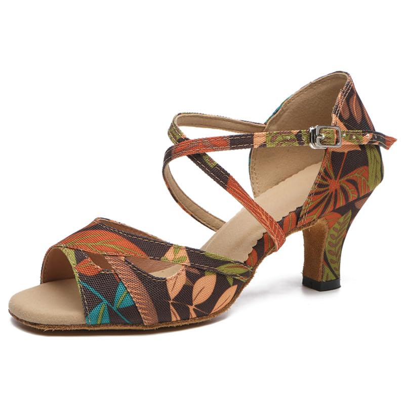 TINRYMX Women's Latin Dance Shoes Ballroom Salsa Professional Practice Colorful Dance Shoes,Model-YCL519