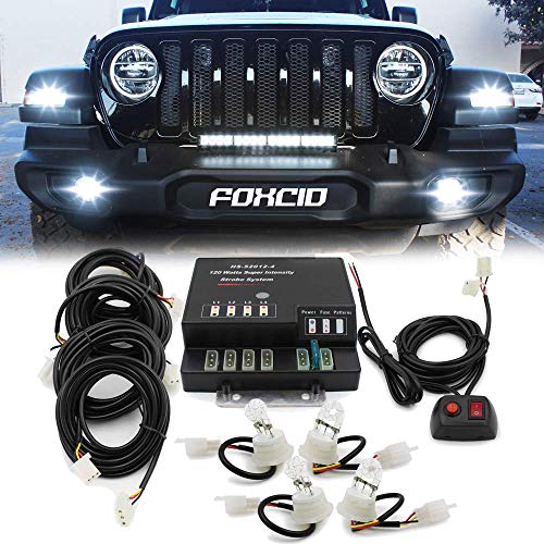 Foxcid Hide A Way 80 Watt Hid Emergency Hazard Warning Headlight Strobe Light Kit System For Vehicle Truck (4 Hid Bulbs) #TOP6