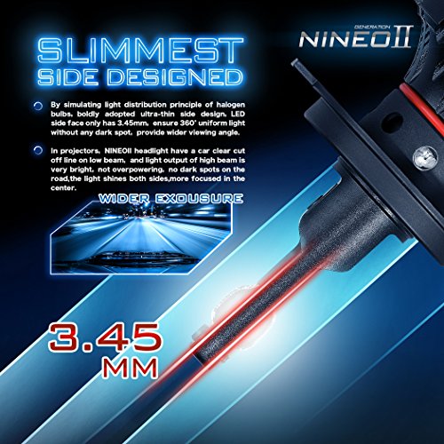 NINEO H4 9003 LED Bulbs | CREE Chips - Halogen Replacement 6500K Extremely Bright All-in-One Conversion Kit | 360 Degree Adjustable Beam Angle | Fog light - Thumbnail 6