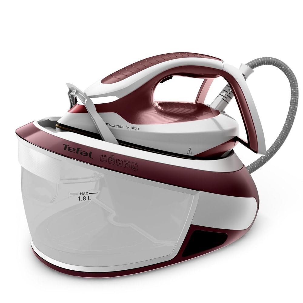 Tefal Express Vision Dampfbgelstation 6,8 Bar Anti-Kalk-Kollektor SmartLED Vision 2800W 1,8L Rot / Wei