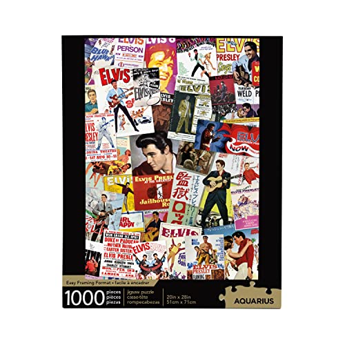 Aquarius Elvis Movie Poster Collage Puzzle (1000 Piece Jigsaw Puzzle) - Officially Licensed Elvis Merchandise & Collectibles - Glare Free - Precision Fit - 20 x 28 Inches