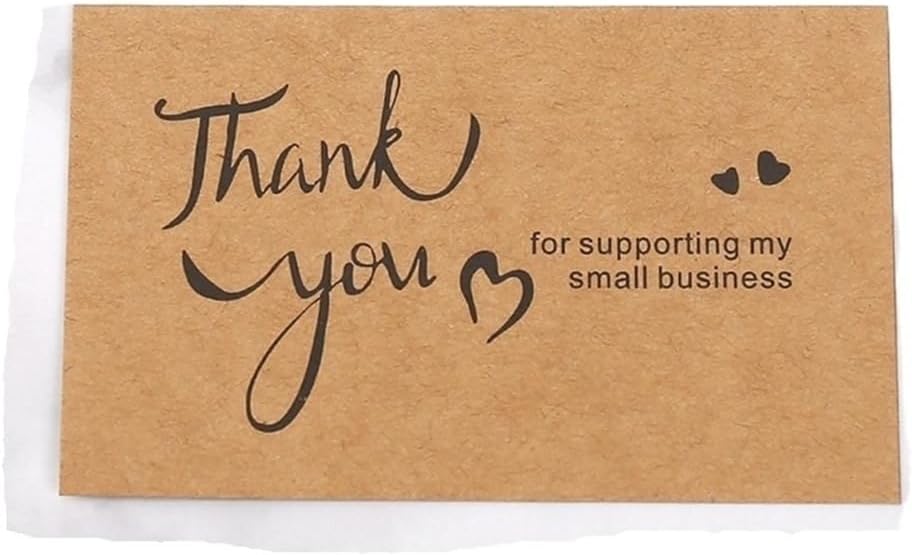 50pcs Thank You Cards Kraft Paper Supplies Decorr