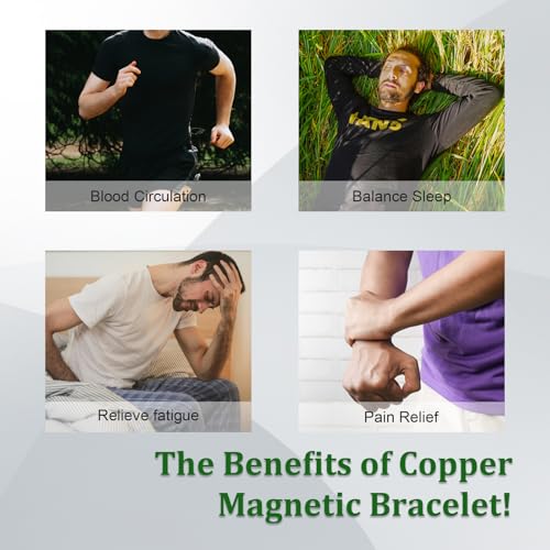 3 Copper Rings for Men, 99.99% Solid Pure Copper, 3pcs 3500 Gauss #9 Rings Vintage Pattern Adjustable Cuff Ring3