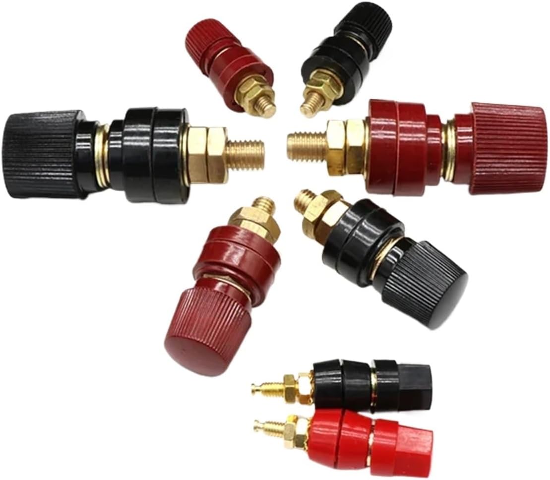 Power Distribution Block 40pcs Wire Binding Post Thread Screw M5 M6 M8 M10 Weld Inverter Clamps Battery Terminal for Auto Boat Marine Solar(M10 Black)