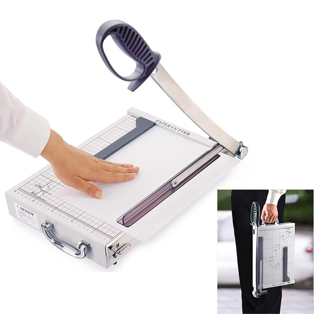 Taglierina per Carta A Ghigliottina A4 Prestazioni di Taglio Fino A 12 Fogli, Taglierina per Carta Impilabile A Ghigliottina, Taglierina per Carta Resistente, Taglierina per Carta A Ghigliottina di