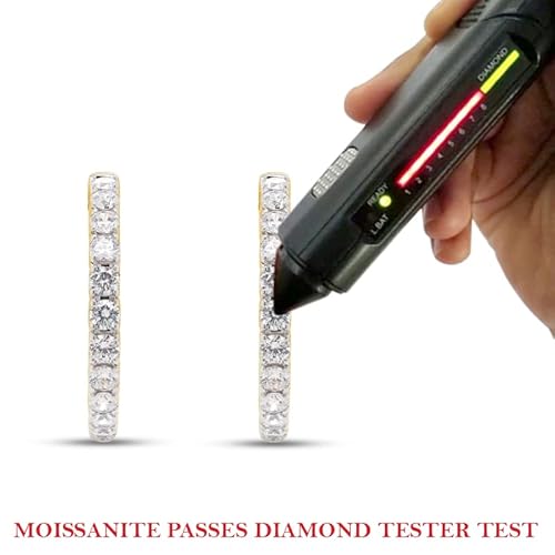 Savearth Diamonds 3 Carat Round Cut Lab Created Moissanite Diamond Inside Outside Hoop Earrings In 14K Yellow Gold Over Sterling Silver Jewelry For Women (G-H Color, Vvs1 Clarity, 3 Cttw) #TOP6