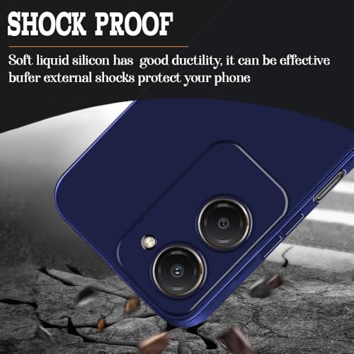 Image of Back Cover for iQOO Z9 Lite 5G | Full Camera Protection | Premium Liquid Silicon Case | Flexible Bumper Case for iQOO Z9 Lite 5G (Dark Blue)