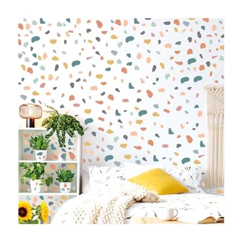 Vokowin 10pcs Colourful Polka Dot Wall Decals Cover