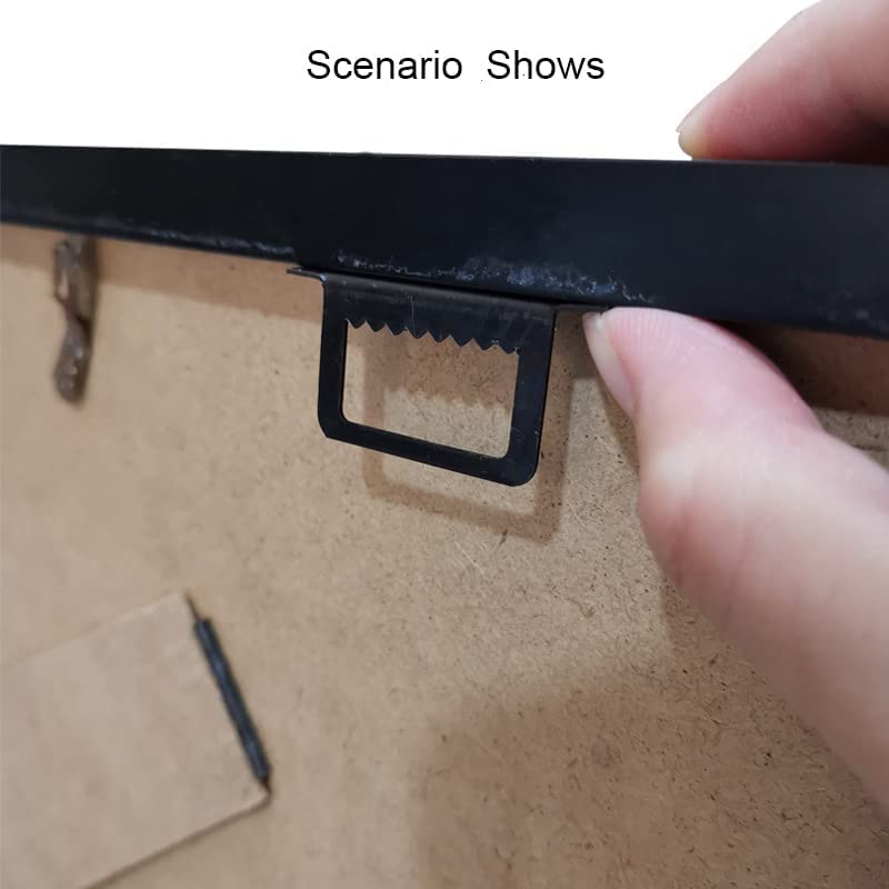 Image of MroMax 50PCS Sawtooth Picture Hangers Iron Picture Hangers 1.69 inch x 0.31 inch Double Hole Picture Frames Hangers for Hanging Clock Paintings Artwork Picture Frame Hook Photos Black