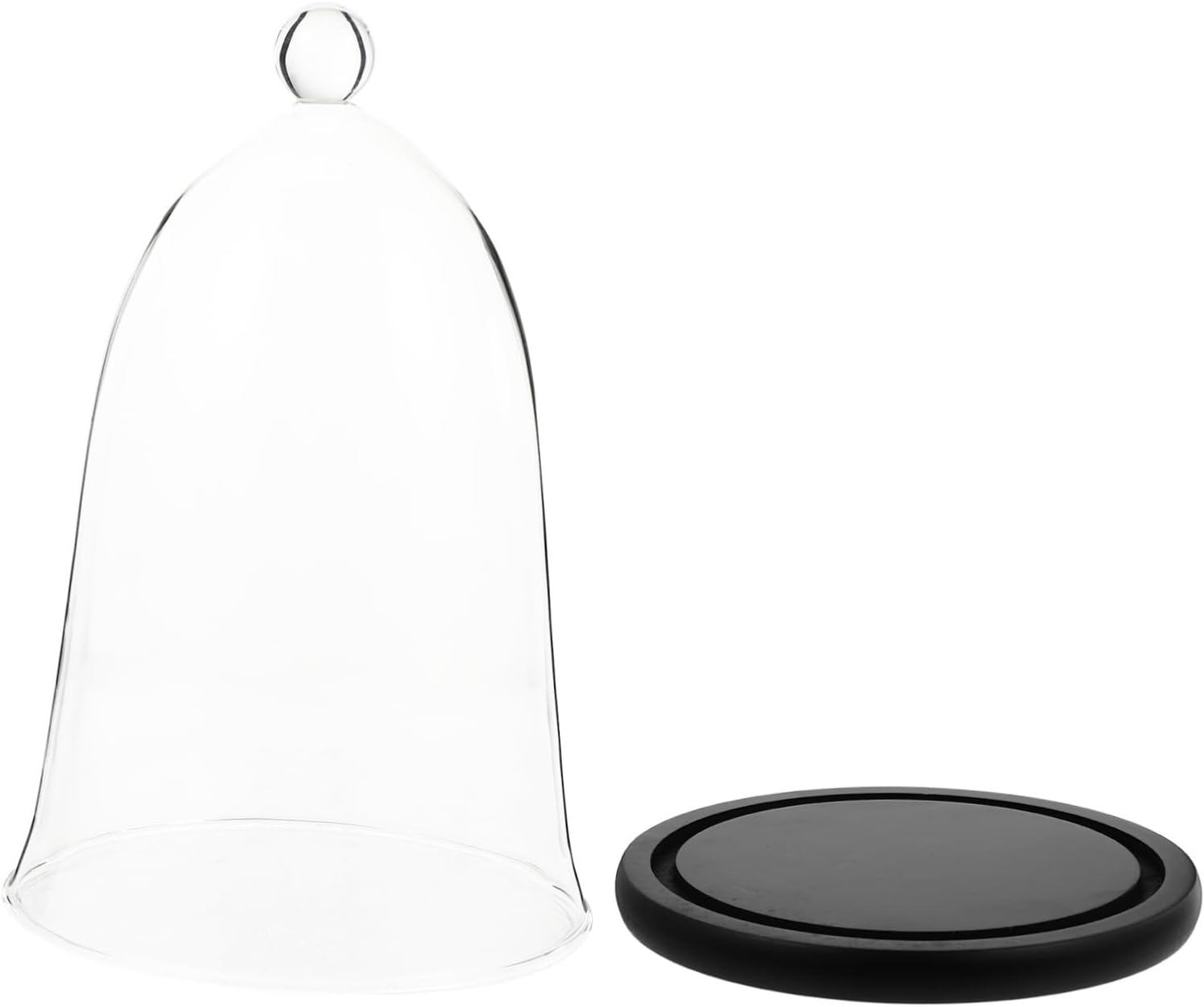 Levemolo 1set Eternal Flower Glass Dome Solid Base for Landscape Display Decorative Cloche for Home and Shop Decor for Dried Flowers and Collectibles