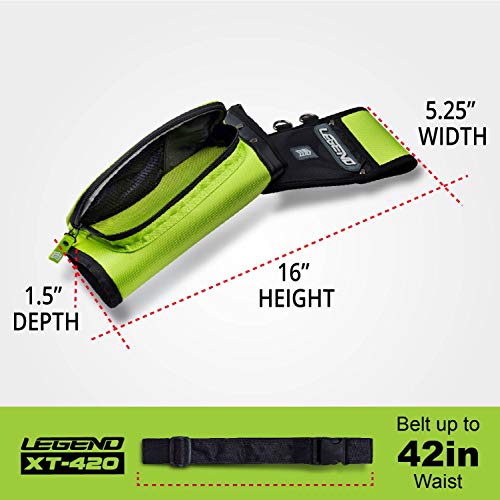 Legend Xt420 - Archery Quiver For Arrows - Archery Hip Quiver With Belt, Fits 3 Arrow Tube Holder - Storage Pockets For Archery Accessories, Tools, Score Card - Premium Nylon Material - 5.25"X1.5"X16" #TOP4
