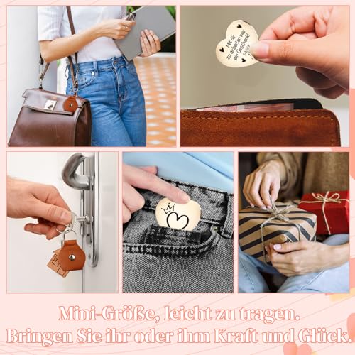 Giftota Abschiedsgeschenk Kollegen – herzförmige Bausteine​ mit Glücksbringer – Ruhestand Geschenke für Frauen \MIT DIR ZU ARBEITEN WAR EIN GESCHENK!\