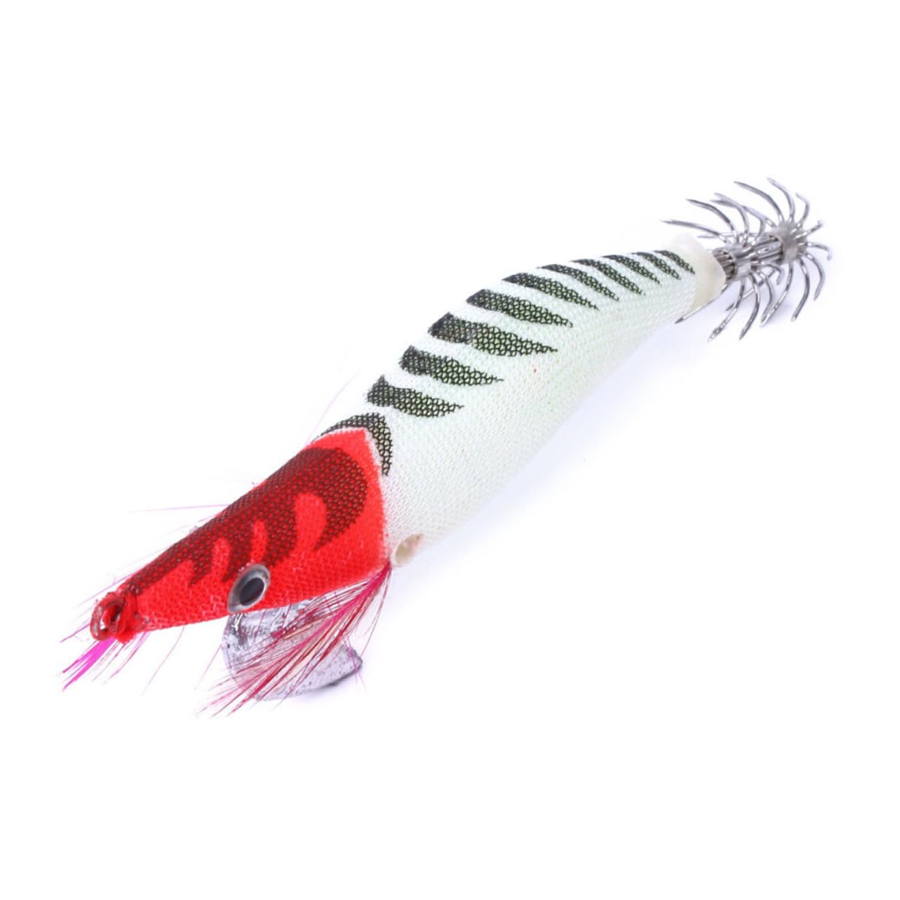 HANABASS 10 Pezzi da Pesca Artificiale Simulazione Gamberetti e Calamari Esca Realistica in Plastica Colorata Ganci in Acciaio Resistenti e Antiruggine per Attrezzatura Pesca Facile da