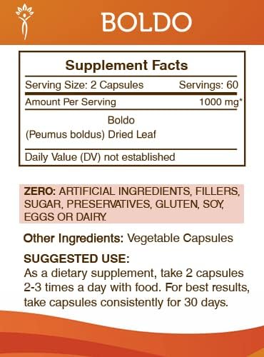 Secrets of the Tribe Boldo 120 Capsules, 1000 mg, Boldo (Peumus boldus) Dried Leaf (120 Capsules) - Image 3