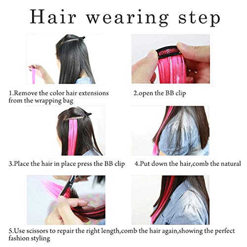 Fcysws 16 pezzi 55 cm posticci colorati estensioni...