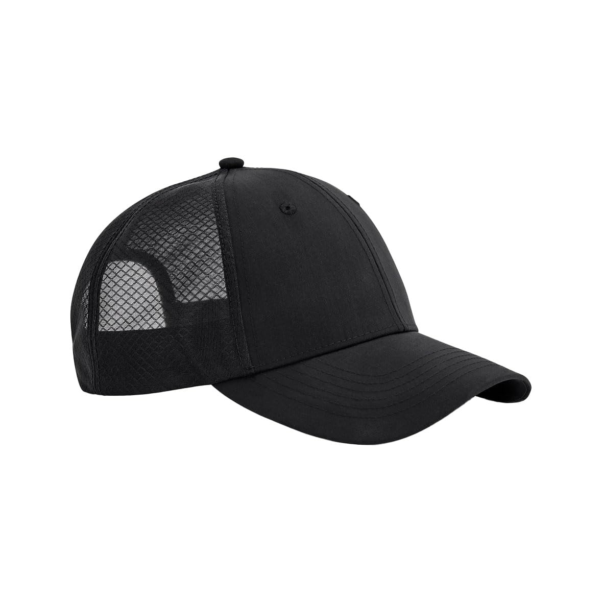 Beechfield - Black and Black Cap - Baseball Caps Mens and Women, Golf Hats, Running Hats, Tennis Hat, Sports Hat - 100% Recycled