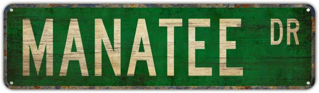 MANATEE DR Retro Tin Sign Aluminum Metal Sign for Home Bedroom Kitchen Garden Wall Pub Club Coffee Decor 4x16 Inch