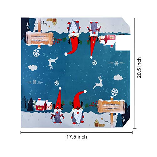 Searching Roads Magnetic Mailbox Cover Winter,Gnomes Elk Snowflake Merry Christmas Post Box Cover Wrap Decoration Us Standard Size 20.5\'\' x 17.3\'\'