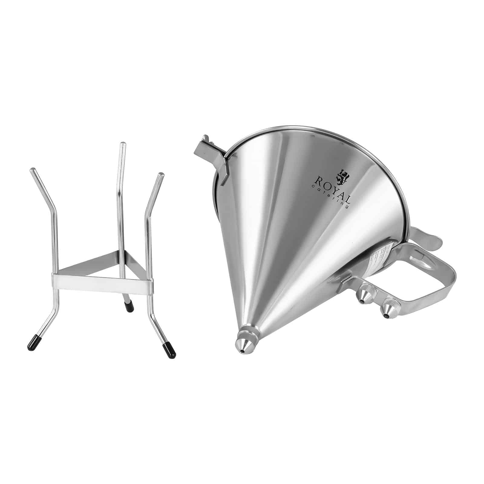 Royal Catering RCSD-11 Entonnoir ? Piston En Inox Chinois Professionnel De Cuisine (1,8 l, 200 x 240 mm, Acier inoxydable)