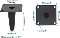 Vista 2 de Paquete de 4 patas para muebles, patas redondas cónicas para muebles, pie de metal resistente para sofá, armario, bar, cama, mesa, silla, sofá