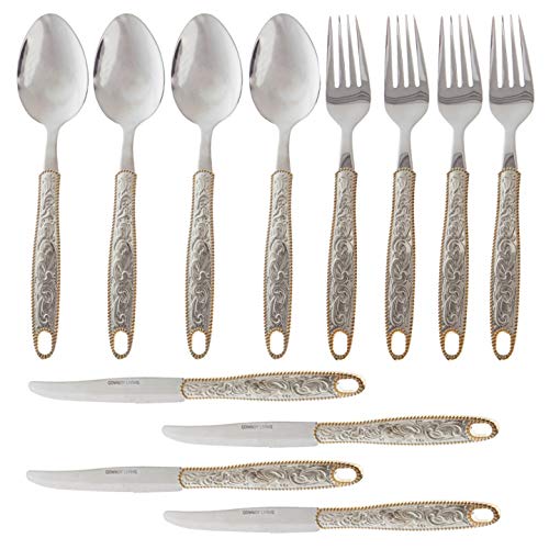 Western-Buckle-Stainless-Silverware-Dinner-Set-12-piece-set-by-Cowboy-Living