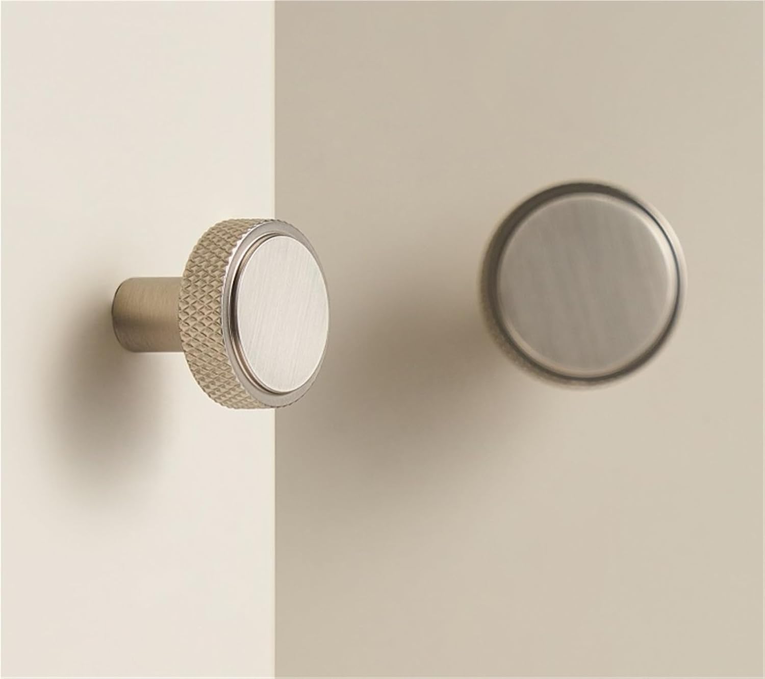 Solid Brass Nickel Brushed Silver Knurled Cabinet Knobs Furniture Door Handle Available 1Pcs(CH087-BN-N25)