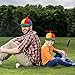 Propeller Top Hat Rainbow Nerd Silly Twirly Cap Helicopter Hat with Spinner and Adjustable Bowtie for Costumes(Red,2 Pieces)