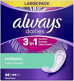 Always Dailies Fresh & Protect Normal Pantyliners, 60 per Pack (Pack of 3)