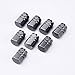 EBOOT 8 Pieces Tire Stem Valve Caps Wheel Valve Covers Car Dustproof Tire Cap, Hexagon Shape (Gun-Grey)