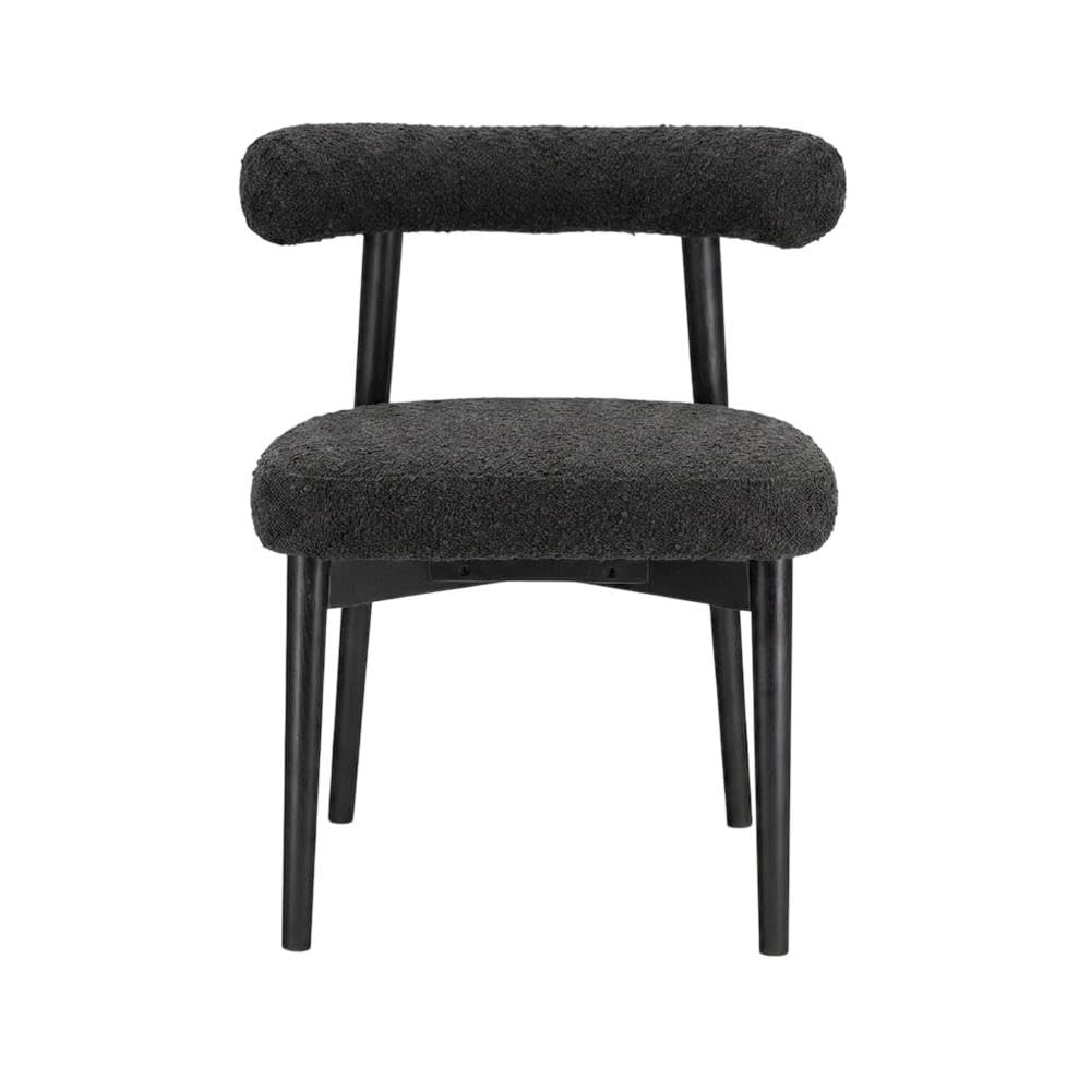 Boucle-Upholstered Side Chair with Ash Wood Legs by Starlight Canyon Home – Boucle, Black