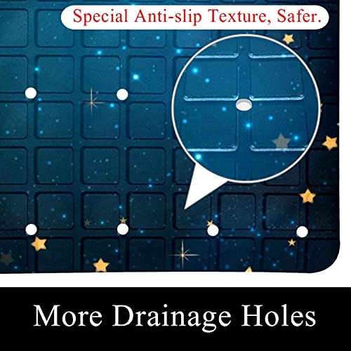 Tapis de douche antidérapant lavable en machine à étoiles - 3