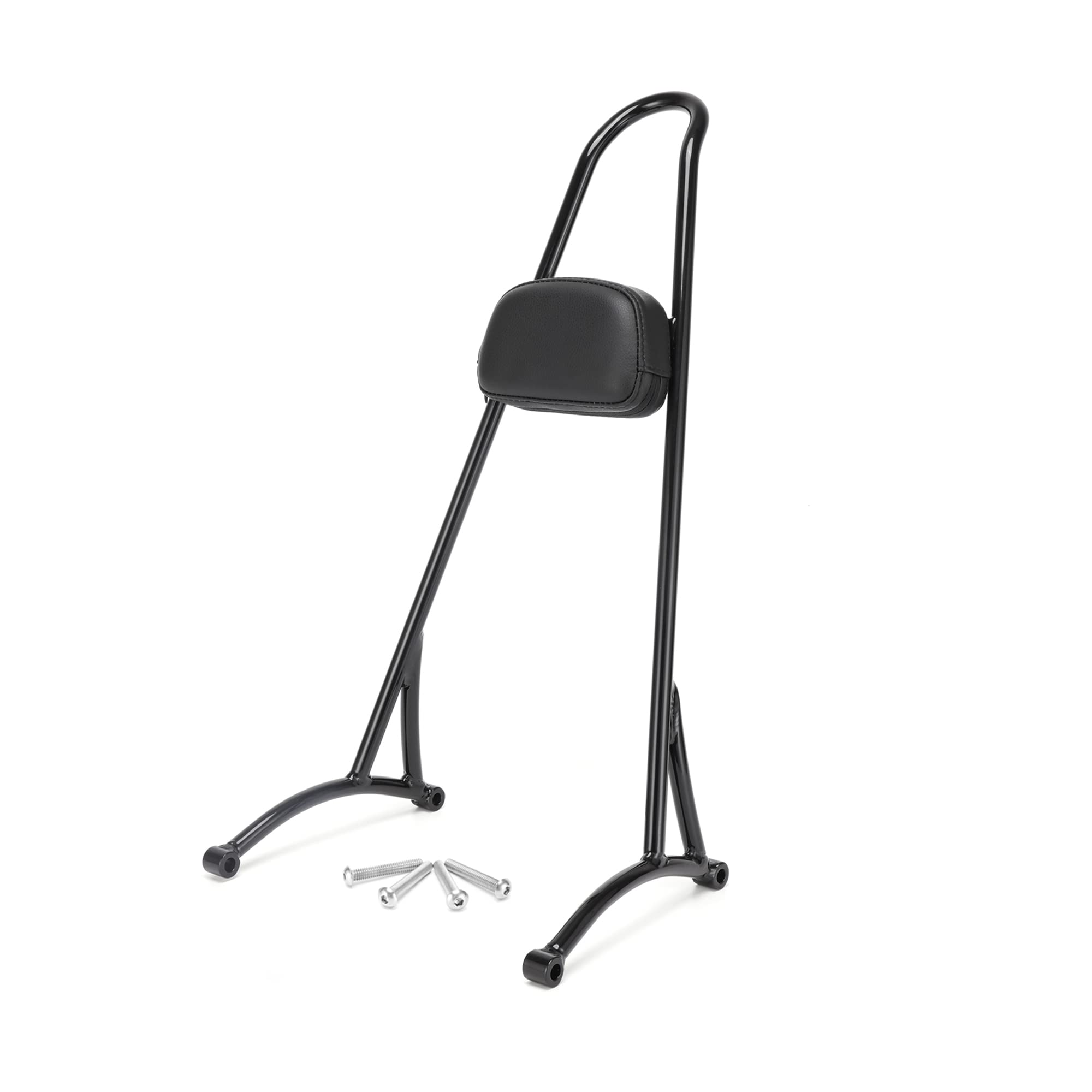 Photo 1 of MoKitDora Sportster Sissy Bar Detachable Backrest with Pad 20" Tall for 2004-up Harley Sportster XL 883 1200 Models, Black Sissy Bar Black