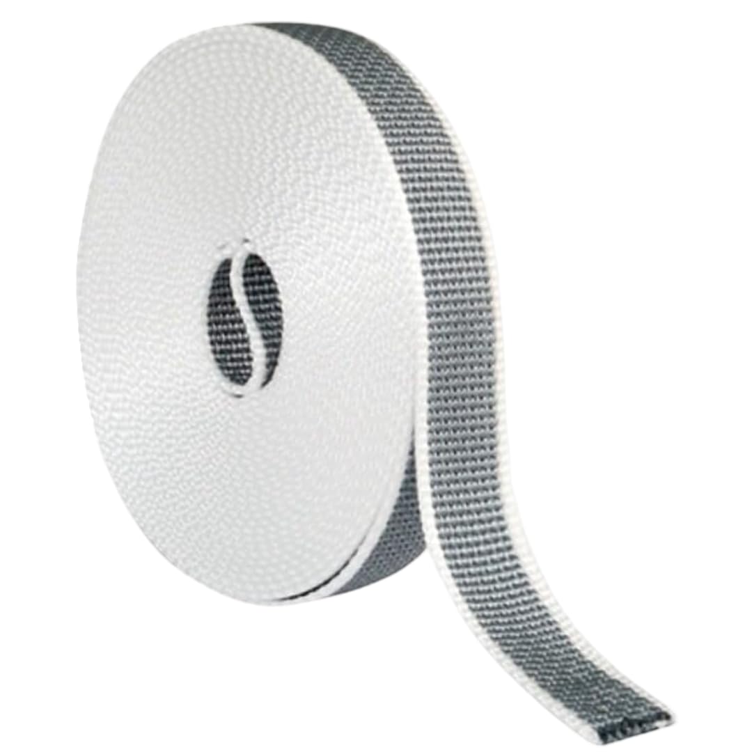 Cinta para Persianas 20mm de Ancho - Color Gris | Cuerda de repuesto para Carretes de Persiana | Resiste los Rayos UV | Color pintas Gris Cinta Recogedor Persiana 20 mm x 50 metros