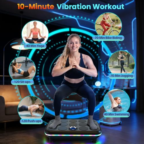 AXV Vibration Plate Exercise Machine Fitness Platform Body Vibrating Board | Powerful 200W Oscillating 120 Level Curved Design Shake Plate for Lymphatic Drainage Recovery Whole Body Toning With Handles - image 4