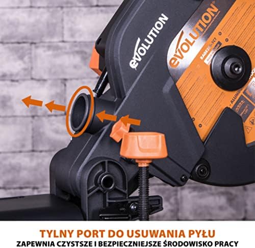 Evolution Power Tools Ukośnica przesuwna R255-SMS+ z tarczą TCT 255 mm do cięcia różnych materiałów