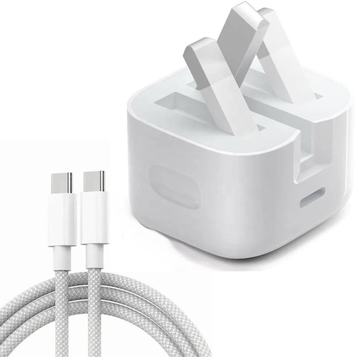 AIRFULAE 35W Fast USB C Power Adapter Plus Type C Cable for Iphone 15 Pro Max Fast charger Type C Wall Plug for Iphone 15 pro Max/15 Pro/15/15 Plus, Ipad, Samasung, Oneplus, Xiaomi, etc (White)