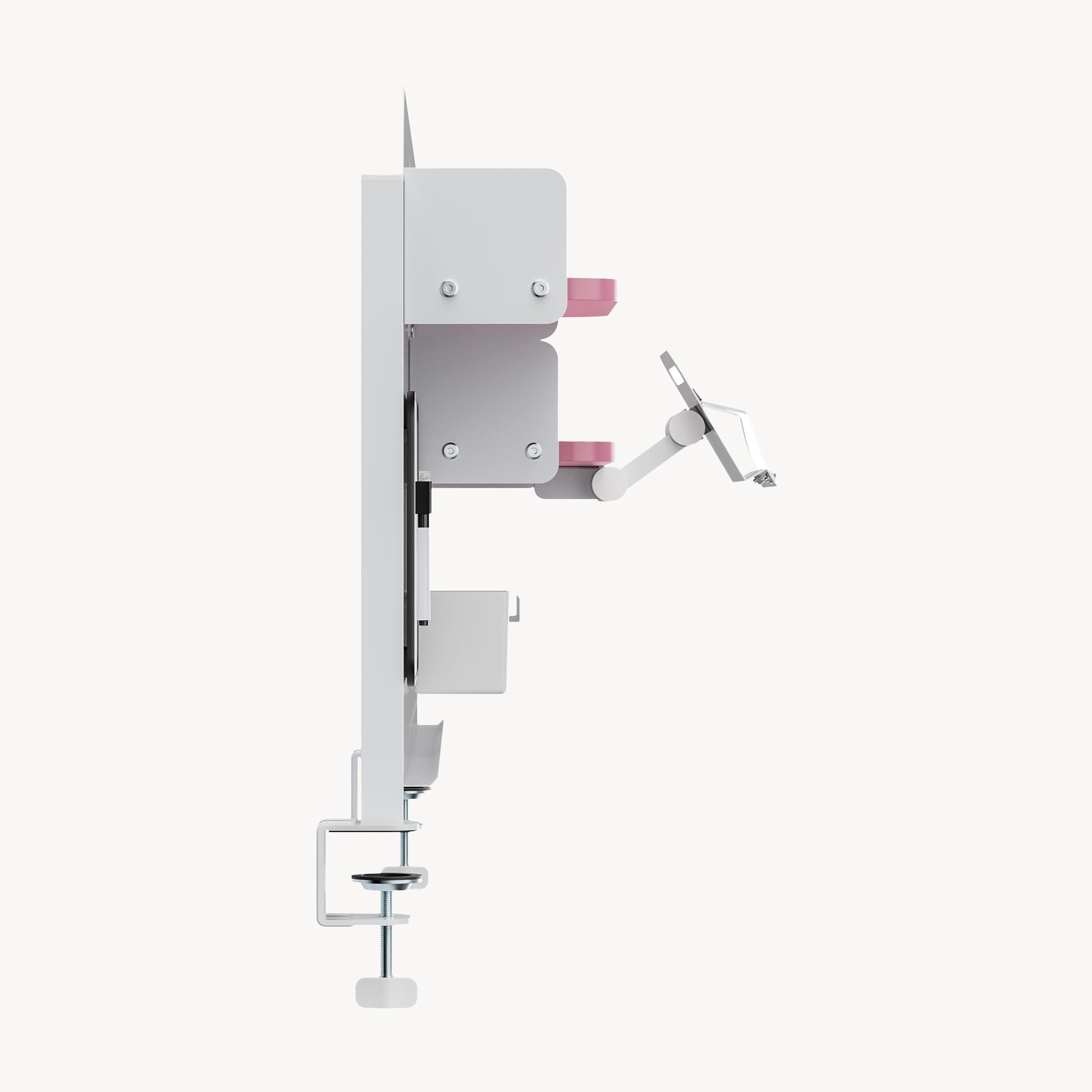 [en.casa] Schreibtisch Organizer Sauda Pegboard zum Anklemmen 114 x 68 cm höhenverstellbare Lochwand mit Ablagen und Zubehör Stecktafel für Kinderzimmer Büro Homeoffice Stahl Weiß/Rosa