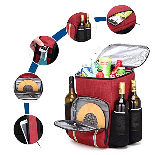 Trypry Cooler Backpack Leakproof 30 Cans Lightweight Backpack Insulated Cooler For Lunch Picnic Fishing Hiking Camping Park Beach (Red) #TOP2