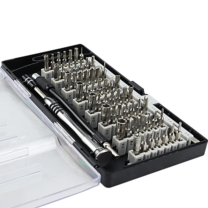 Precyzyjny śrubokręt Set Ratchet Magnetic Sterownik 60/25 w 1 Torx Hex Bit Multitool Bits Naprawa Naprawa Ręcznie Naprawa Zestaw narzędzi(Black)