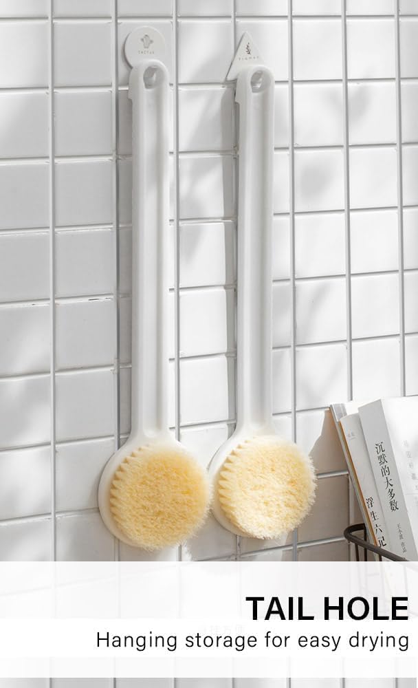 Wazdorf Soft Silicone Back Scrubber Shower Bath Brush with Long Handle | Flexible Bristles for Smooth Skin | Exfoliating Brush | Body Scrubber for Women, Men & Boys| for Body Wash & Bathing(White) - Image 9 thumbnail